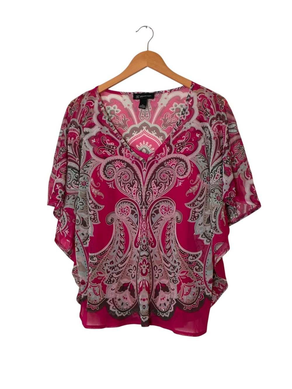 I.N.C | LIKE NEW Paisley pink sheer loose boho blouse and camisole size large